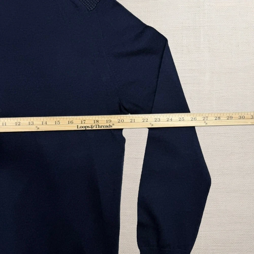 Banana Republic Mens Blue Extra Fine Italian Merino Wool V-Neck Sweater Large